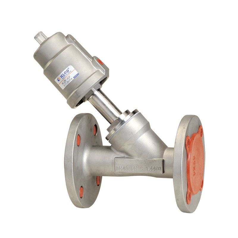 2/2 way flange stainless  steel pneumatic angle seat valve