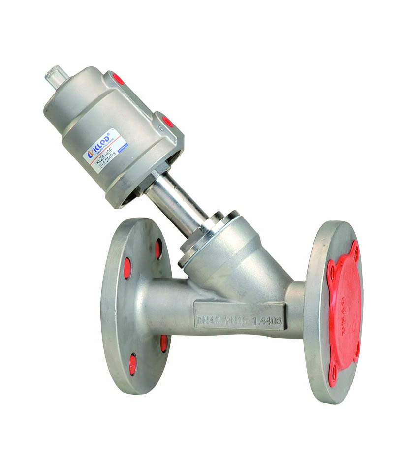 2/2 way flange stainless  steel pneumatic angle seat valve