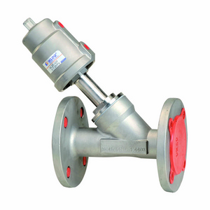 2/2 way flange stainless  steel pneumatic angle seat valve