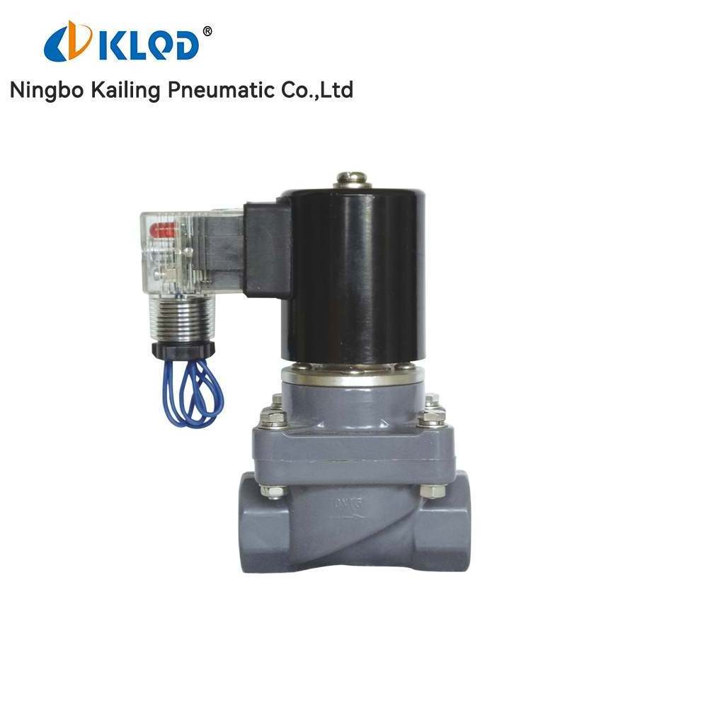 Anti-Corrosive UPVC CPVC PVC PTFE Body Anti Corrosion Solenoid Valve 1/8'' 1/4'' 3/8'' 1/2'' 1'' 2'' 12V 24V DC 110V 220V AC