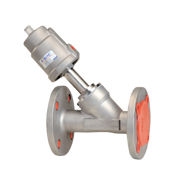 2/2 way flange stainless  steel pneumatic angle seat valve