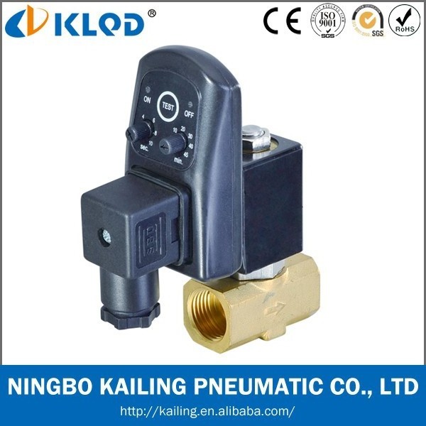 Two-position Two-way electric auto drain solenoid valve with timer