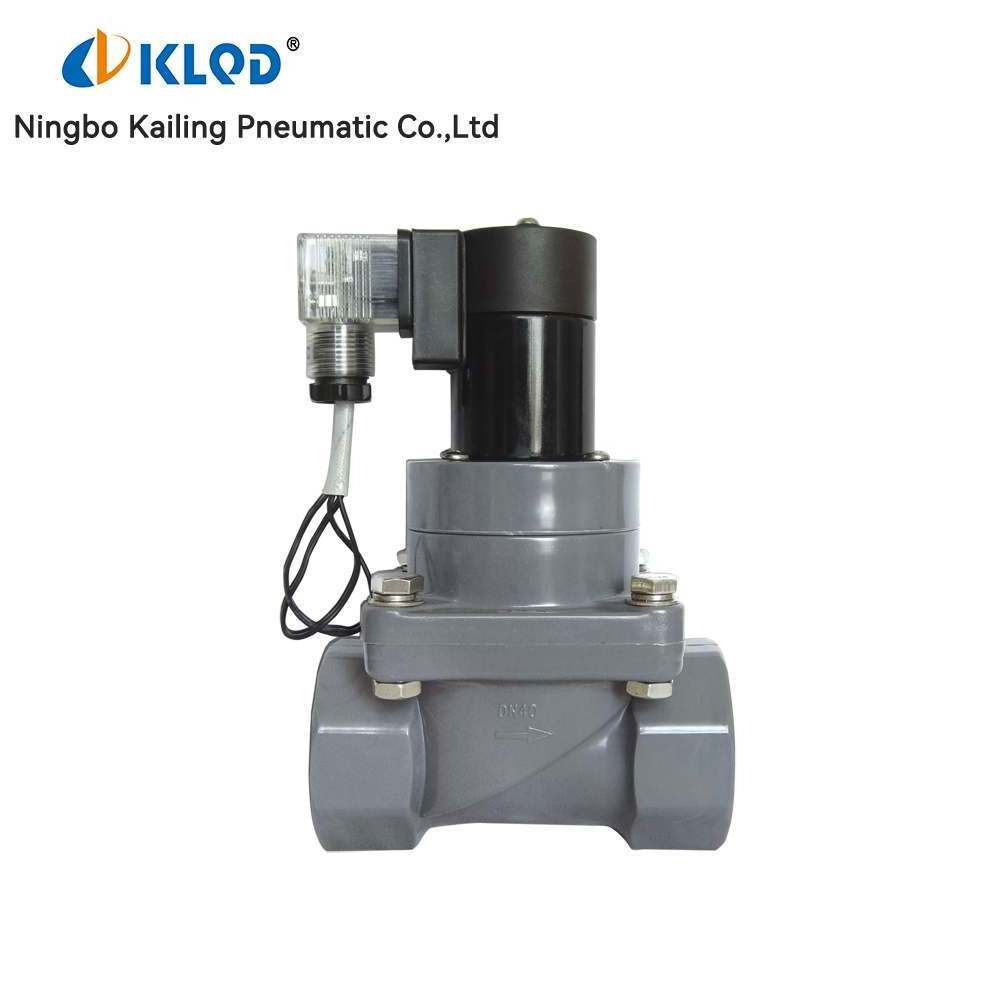 Anti-Corrosive UPVC CPVC PVC PTFE Body Anti Corrosion Solenoid Valve 1/8'' 1/4'' 3/8'' 1/2'' 1'' 2'' 12V 24V DC 110V 220V AC