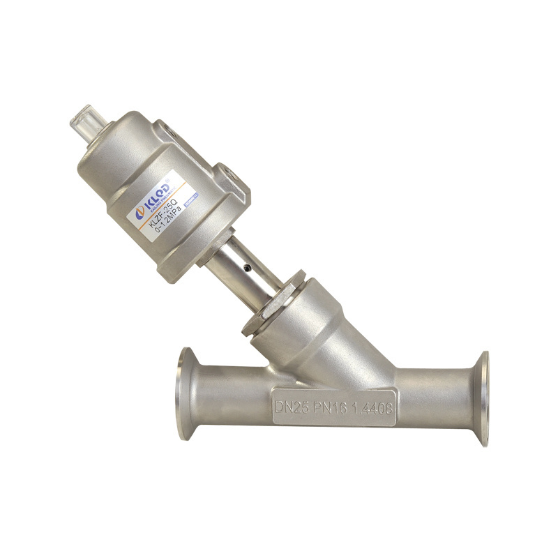 2/2 Way sanitary Tri-clamp Connection Stainless Steel food grade Y piston Pneumatic Angle Seat Valve