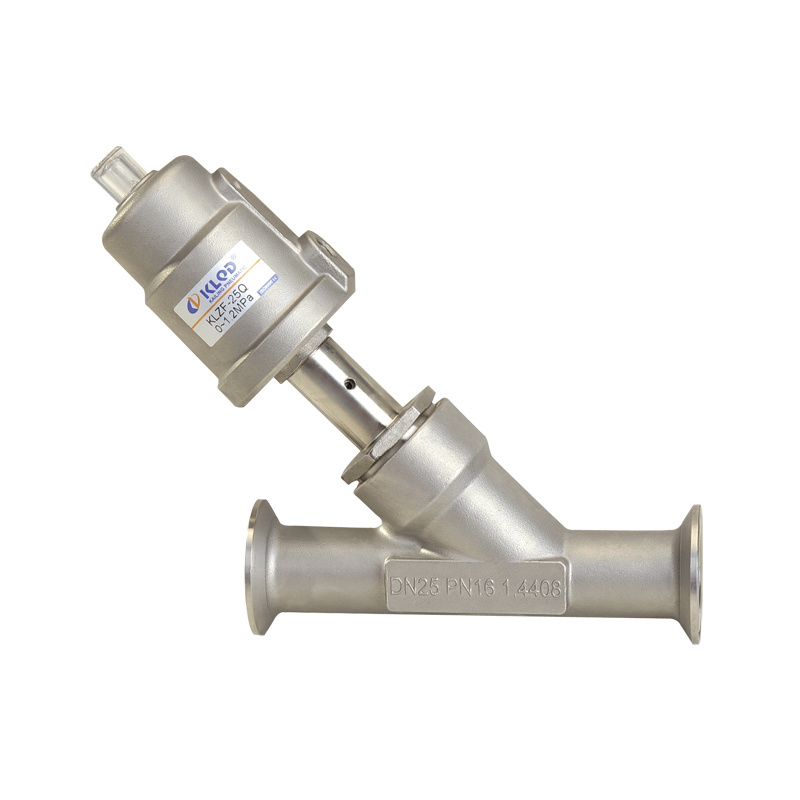 2/2 Way sanitary Tri-clamp Connection Stainless Steel food grade Y piston Pneumatic Angle Seat Valve