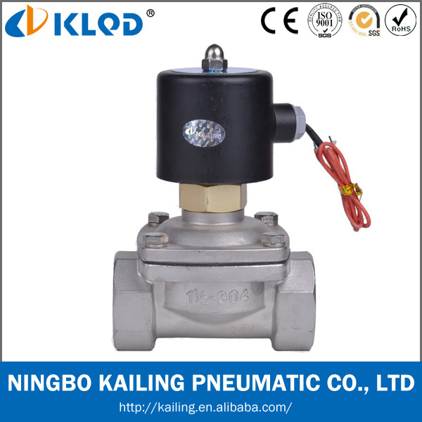 KLQD brand 2/2 way 1/2 inch air water 24V stainless steel material solenoid valve