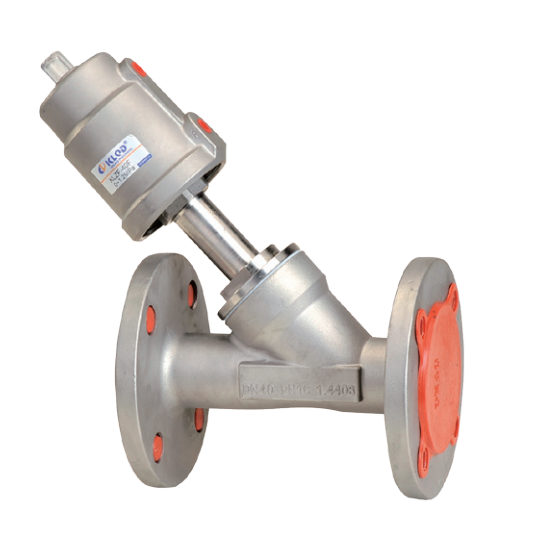 2/2 way flange stainless  steel pneumatic angle seat valve