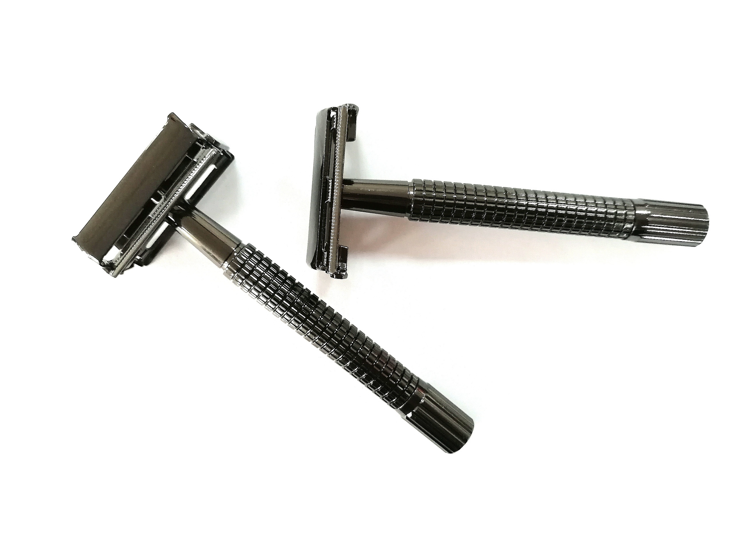 Butter fly silver color safety razor stainless steel double edge blade  safety razor mens classic shaving razor