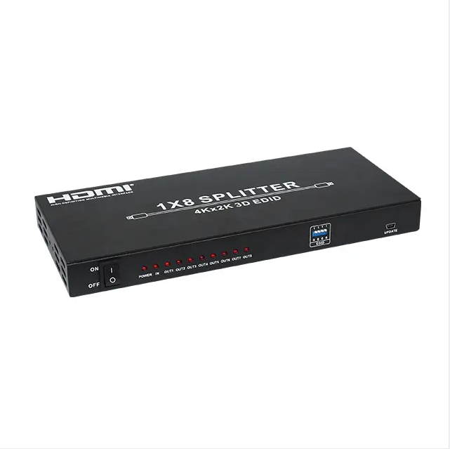 New Design Support OEM Ultra HDMI Multi Viewer HD  8 port 1 Support 4K 30HZ 1x8 HDMI Splitter For Computer