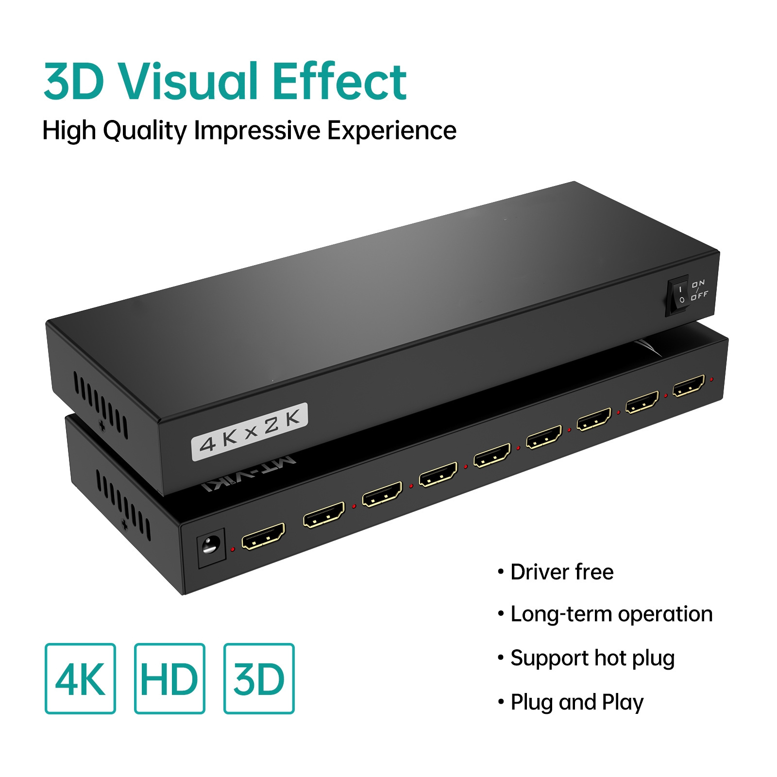 New Design Support OEM Ultra HDMI Multi Viewer HD  8 port 1 Support 4K 30HZ 1x8 HDMI Splitter For Computer