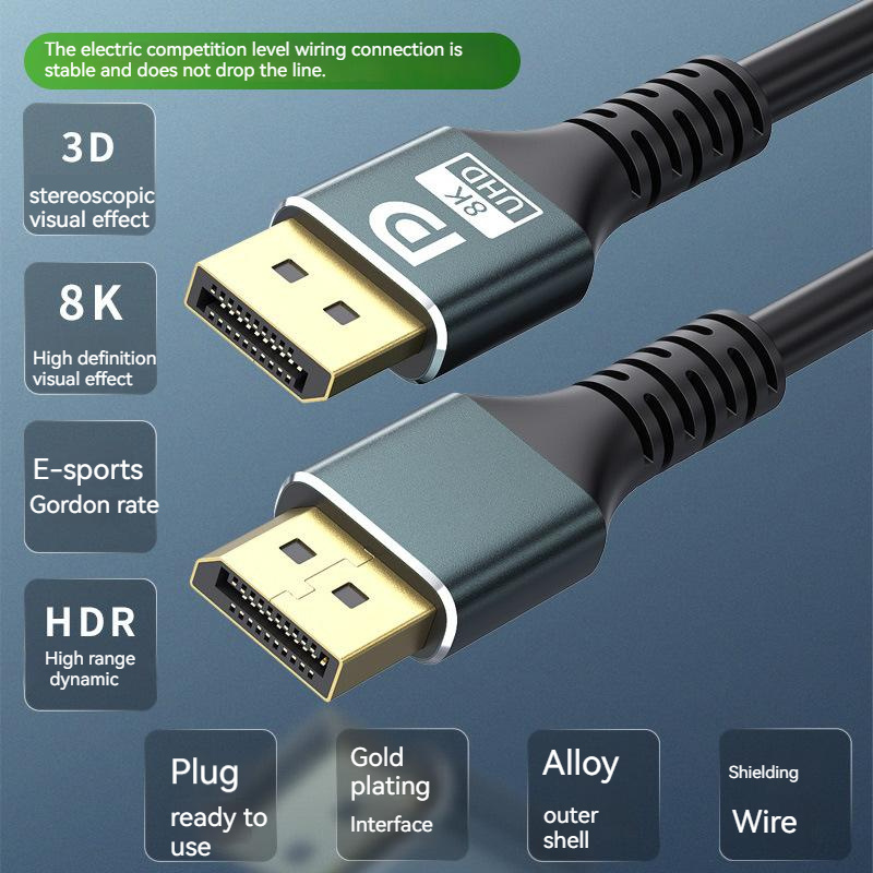 Wholesale Custom Displayport to Hdmi Cable Male to Male DP Cable Support 4k 60hz with Gaming PC Monitor Laptop TV