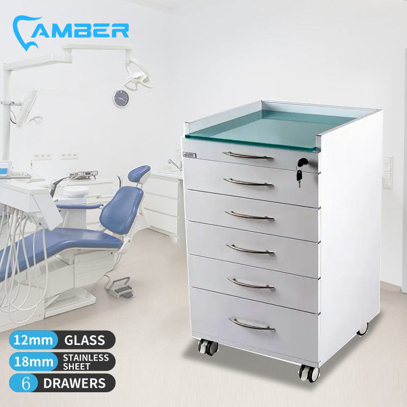 China Modern Trolley Mobile Stainless Steel dental cabinet