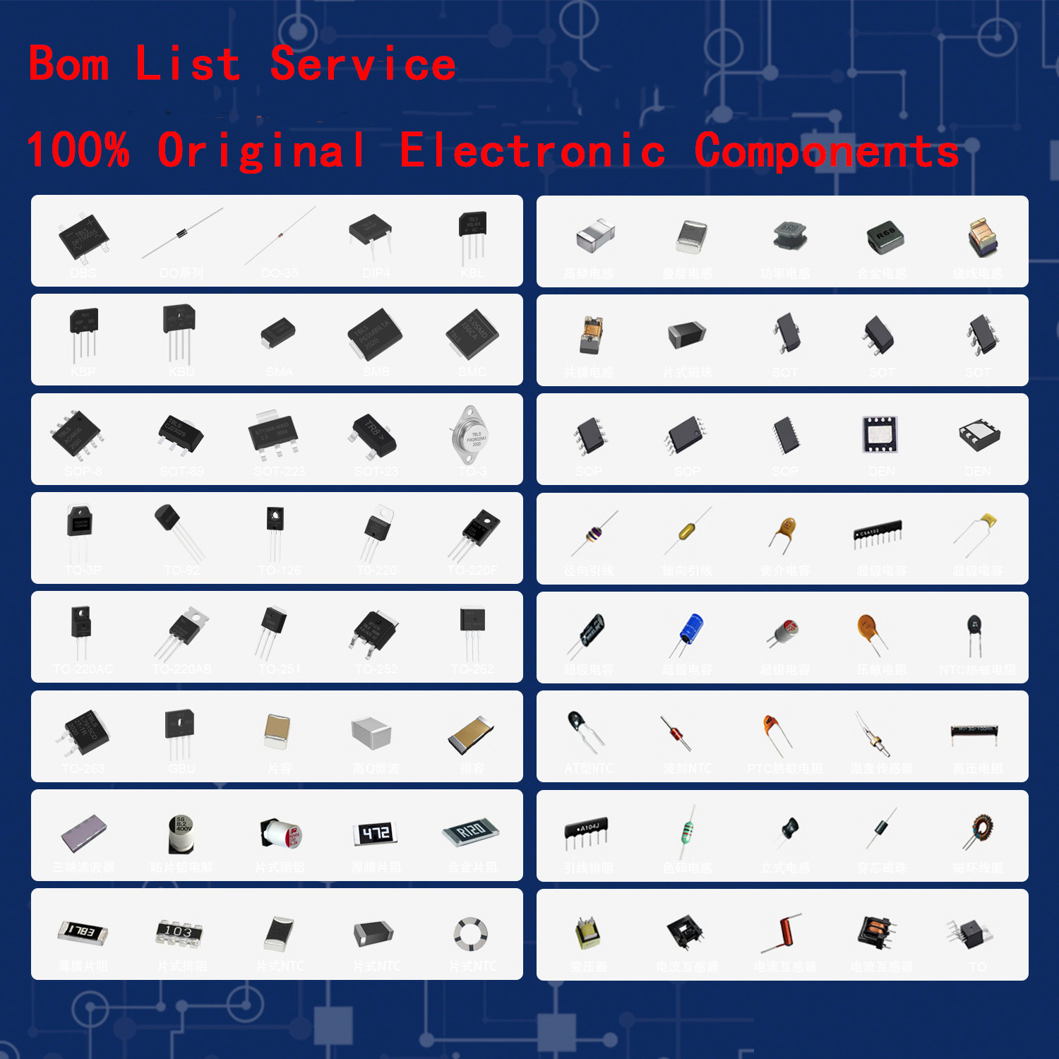 Original Integrated Circuits IC Chip All Model BOM List Service Electronic Components Microcontrollers