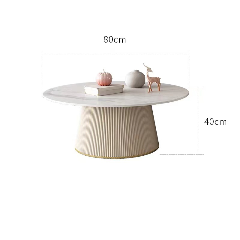 Designed  Modern Furniture Leisure Center Table with round center Golden Metal Frame marble coffee table