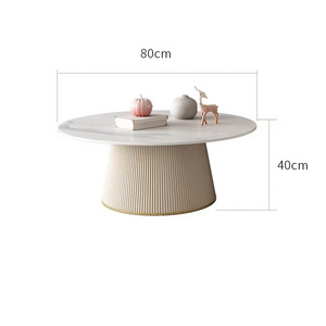 Designed  Modern Furniture Leisure Center Table with round center Golden Metal Frame marble coffee table