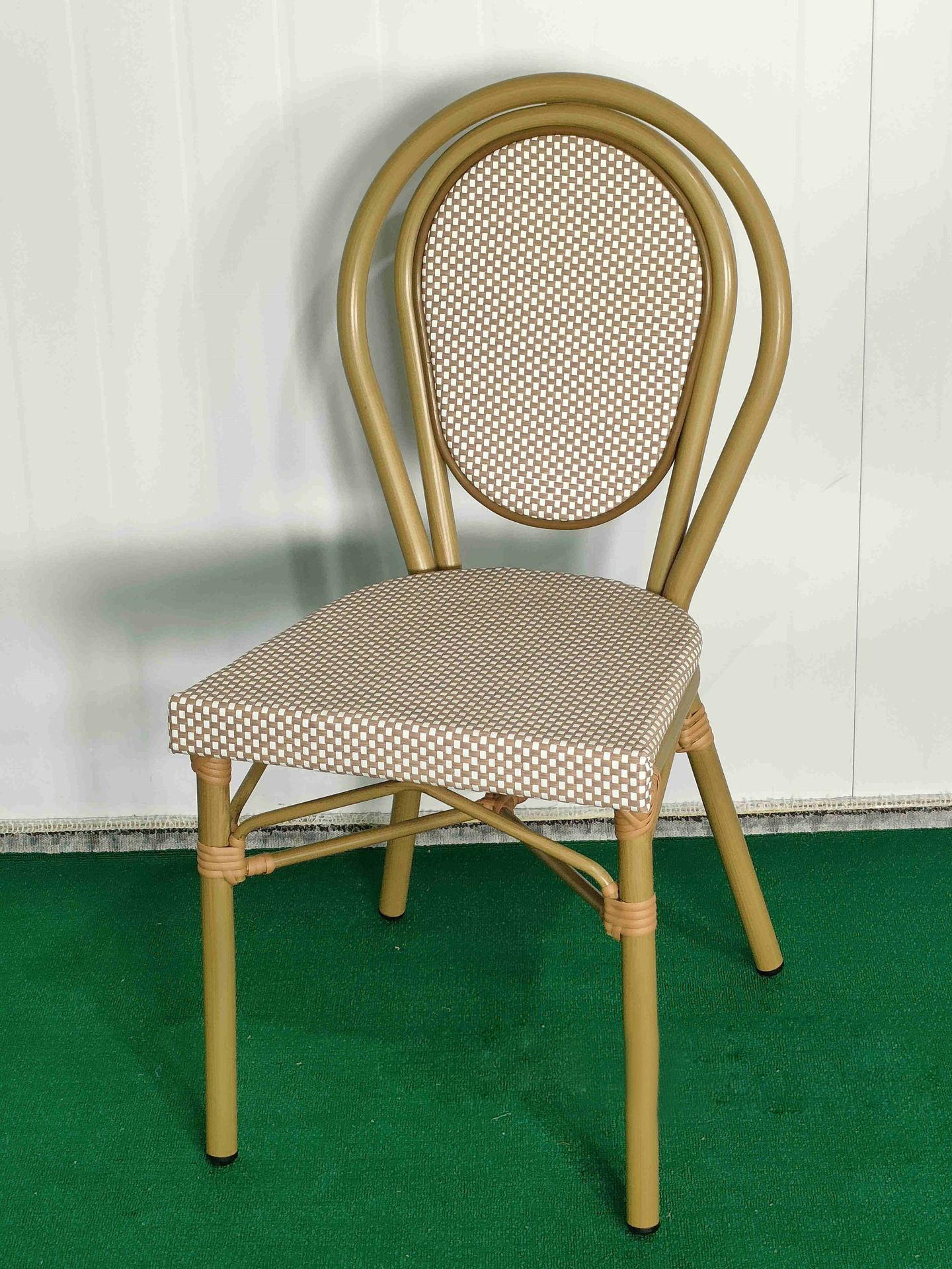 Outdoor restaurant furniture PE rattan chair aluminum patio furniture french bistro chair wicker patio dining chairs