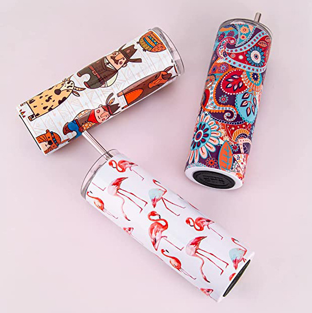 USA warehouse stock 20oz stainless steel insulated coffee mug skinny sublimation blank tumbler straight double wall tea tumbler