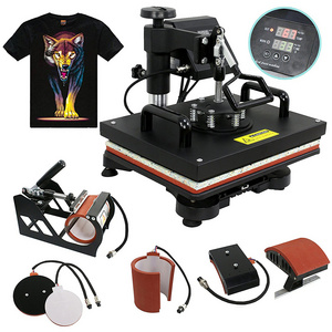 Combo 5 in 1 multi-function Sublimation heat press machine digital heat press machine for mug t shirt hats