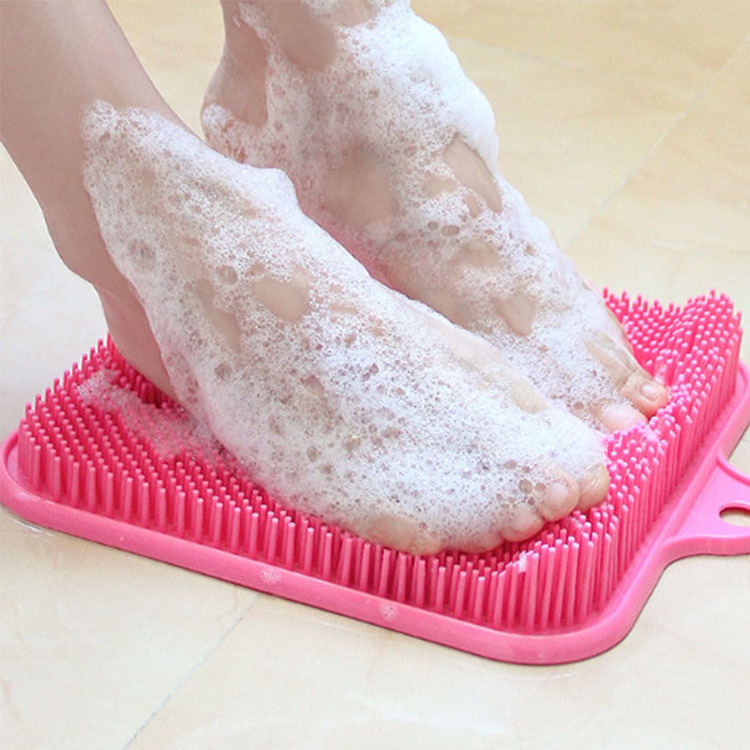 Bathroom Cleaner Shower Foot Scrubber Brush Non-slip Suction Cup Bath Exfoliating Cleaning Mat Feet Silicone Massage Brushes Pad