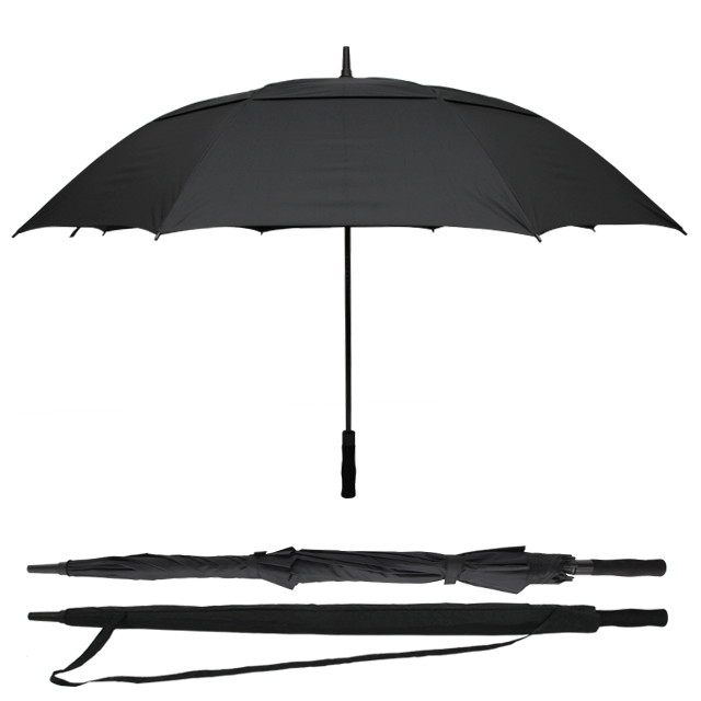 68 Inch Automatic Open Extra Large Golf Umbrella Double Canopy Vented Windproof Waterproof