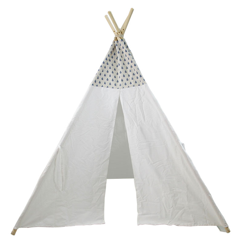 High Quality Portable Natural Cotton Canvas Children Kids Teepee Indian Play Tent for Indoor Outdoor Tipi