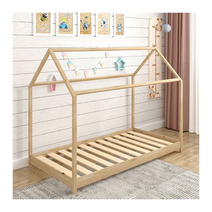 Kainice Bedroom Furniture children beds wooden furniture modern solid wood single bed kids' beds with mosquito nets