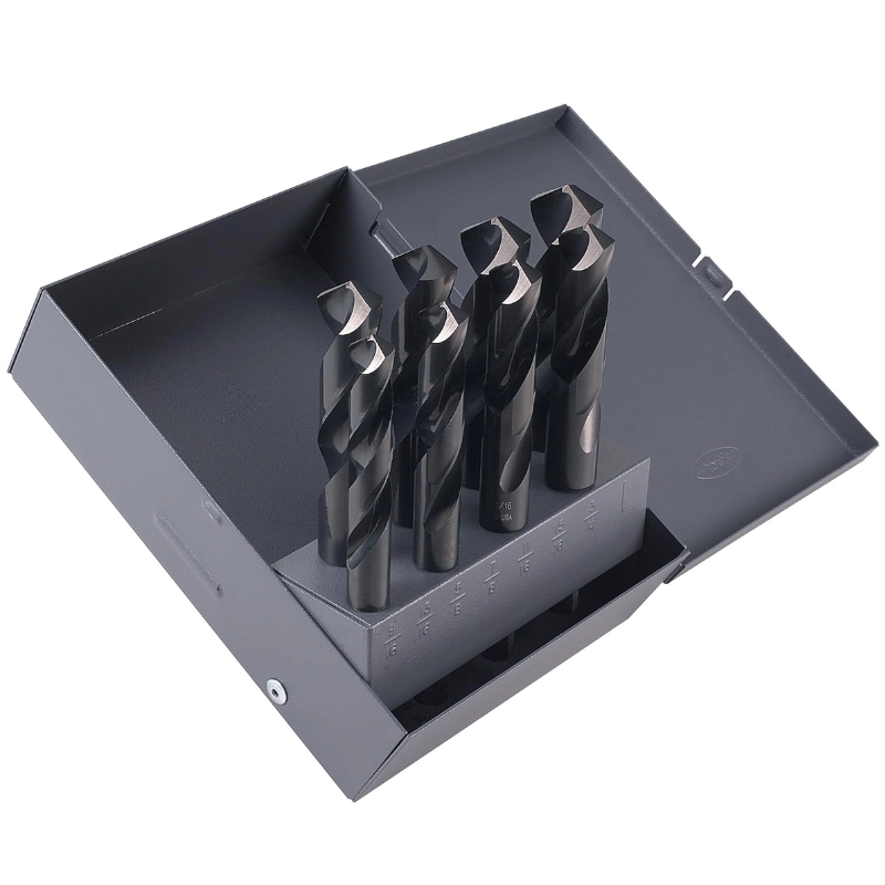 M35 Cobalt Drill Bit Set  1/2 Inch HSS Silver and Deming Reduced Shank Twist Drill Bit for Metal High Speed Steel Drill Bit