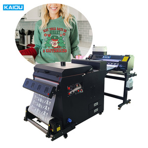 Cheaper small t shirt fast digital printing 2 heads XP600 dtf powder shaking machine wide format 60 cm dtf printer