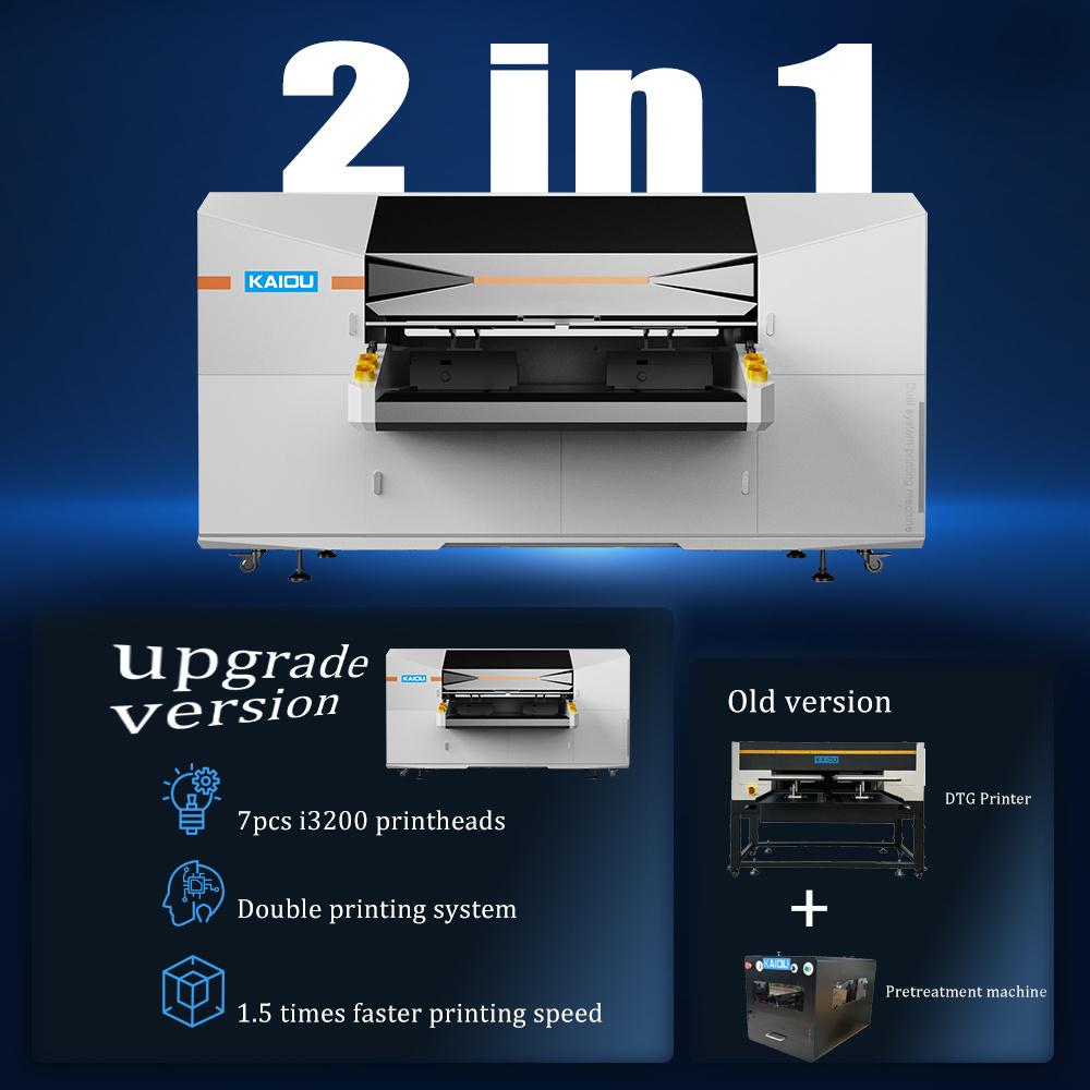 Multi color DTG Printer Direct To Garment machine 8 Colors T-shirt Printing and spray pretreatment machine for clothes