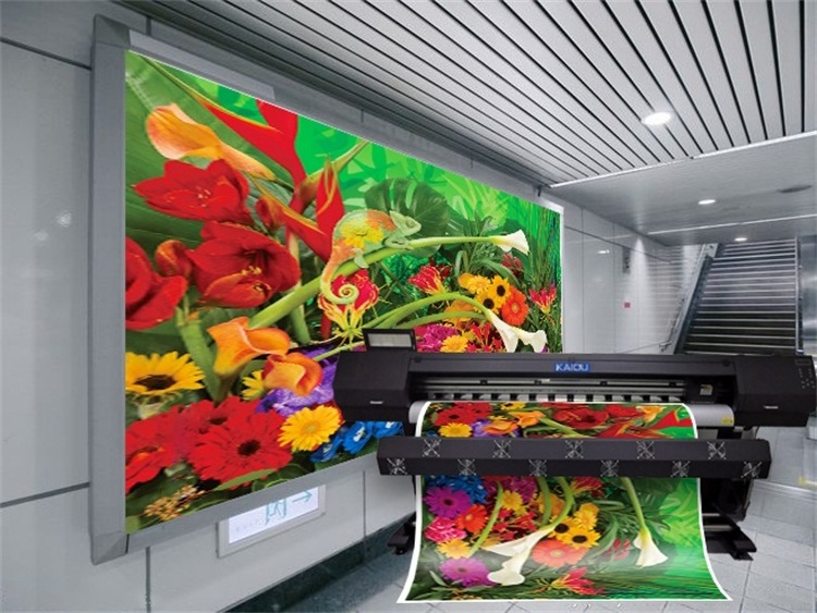 digital 4 color 1440dpi xp600 billboard inkjet printing machine 1.8m eco solvent printer with auto feeding system