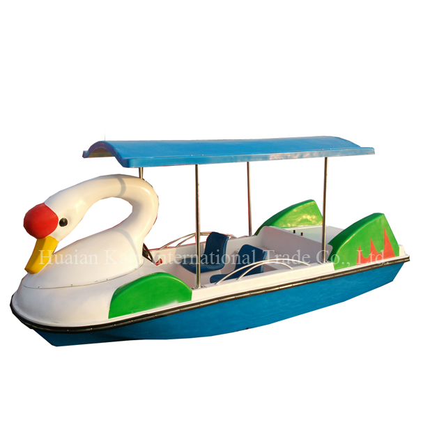 Funny swan model electric boat with 4 seats 4-person swan electric fiberglass boat with 500w power for sale