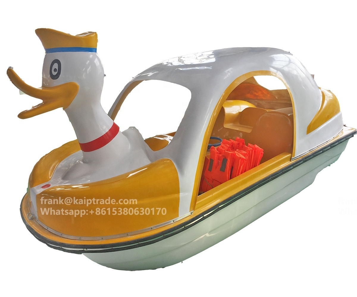 Famous yellow duck shape amusement equipment adult cartoon animals pedal boat for sale