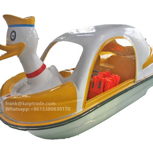 Famous yellow duck shape amusement equipment adult cartoon animals pedal boat for sale