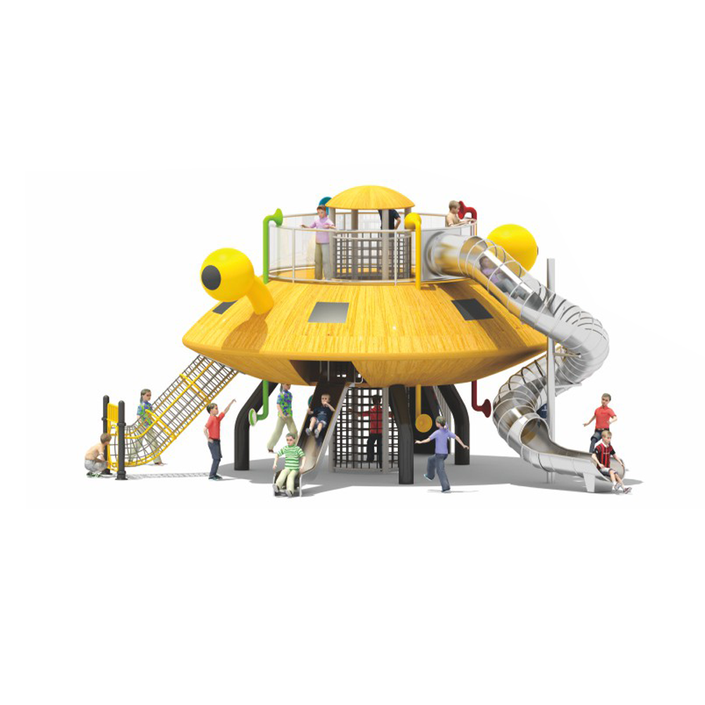 Outdoor amusement equipment UFO shape Multi-purpose children slide amusement swing