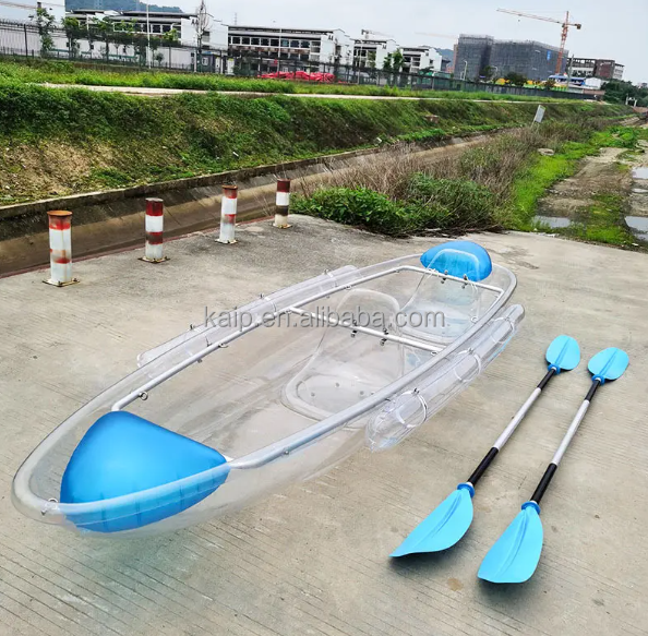 Double PC material Transparent Boat Clear Boat Clear Bottom Boat with Engine and Canopy paddle hand rowing life jacket