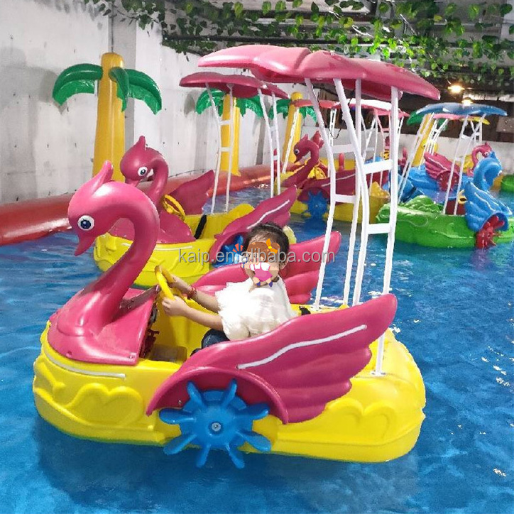 Single person paddle wheel water bike swan pedal boat kids electric boat for swimming pool inflatable baby floating bumper boat