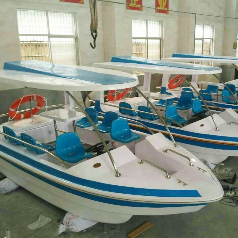 Original Water park games 6-8 passengers electric battery fiberglass tour boat for sale