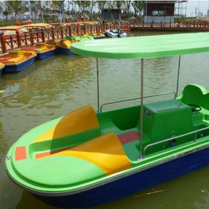 Cheap price leisure pedal boat with fiberglass material human exercise fiberglass boat for sale