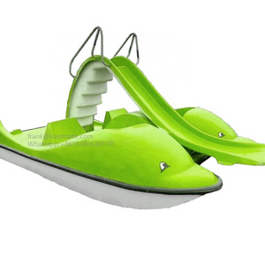 amusement park rides products ladder boats two dolphin heads shape pedal boat with slide for 4 person