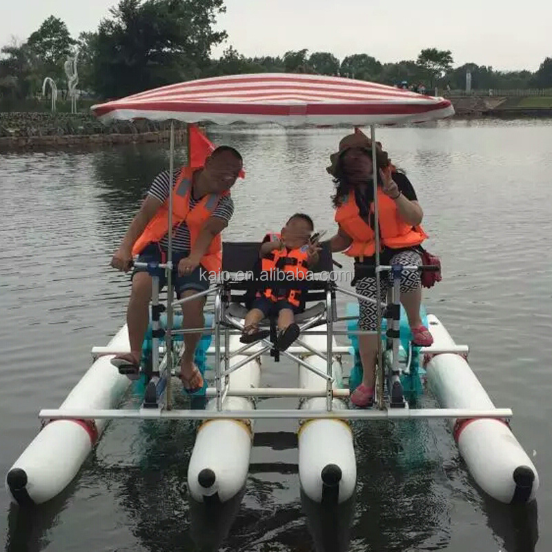 New inflatable floating water bike inflatable bike bicycle boat pedal boat surfboard floating dock floating mat for sale