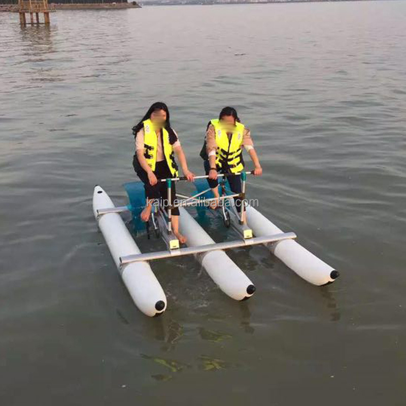 New inflatable floating water bike inflatable bike bicycle boat pedal boat surfboard floating dock floating mat for sale