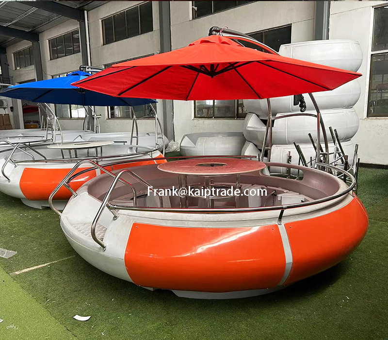 10 person 12 person 320cm floating bubble customized bbq barbecue donut doughnut dinner lldpe material boat with electric motor