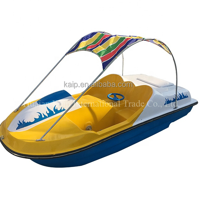 two seats pedal fiberglass boat with top outdoor park leisure pedal boat with foot pedal for sale