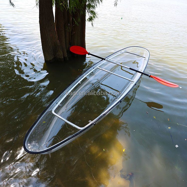 Factory Sale Completely Transparent 2 Person Kayak Plastic Rowing Boats Transparent Canoe Clear Kayak