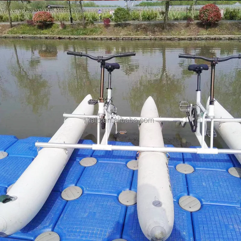 New inflatable floating water bike inflatable bike bicycle boat pedal boat surfboard floating dock floating mat for sale