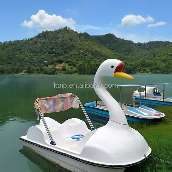 Fiberglass electric swan leisure bumper boat kayak pedal boat aqua pool inflatable kids bumper boat Folding sunshade umbrella