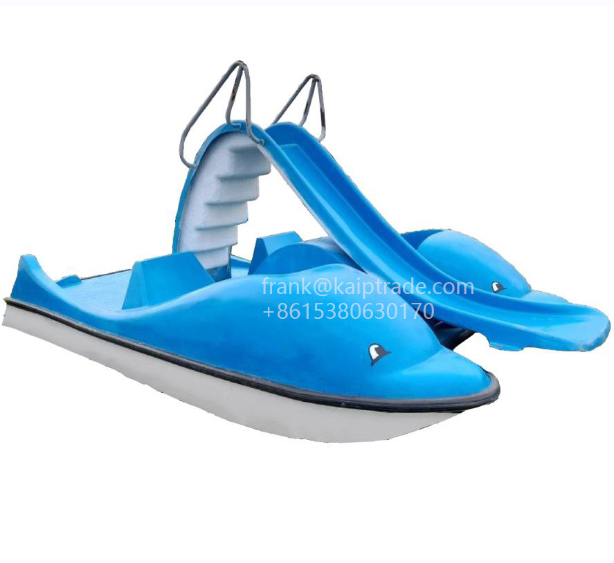 Float amusement Water Park water sports pedalo paddle pedal slide boat with slide