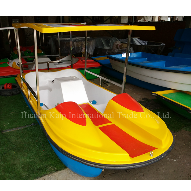 Cheap price leisure pedal boat with fiberglass material human exercise fiberglass boat for sale