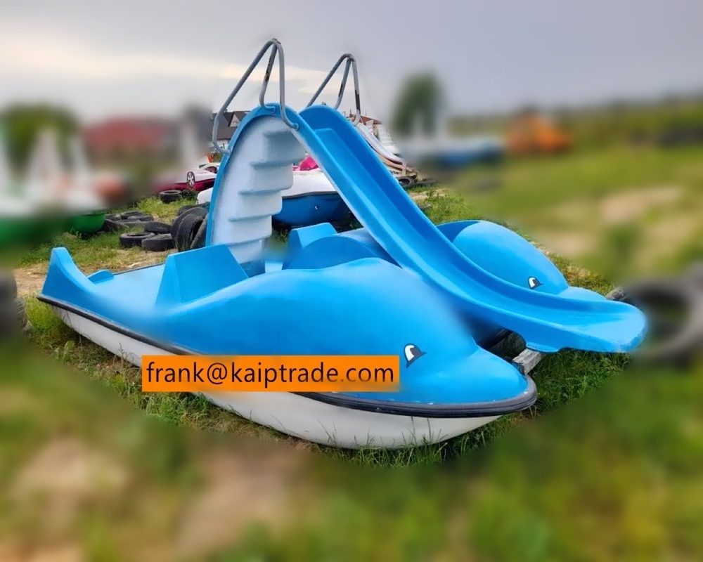 New design Dolphin shaped 4 person pedal slide boat with slide