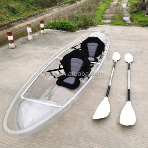 Double PC material Transparent Boat Clear Boat Clear Bottom Boat with Engine and Canopy paddle hand rowing life jacket